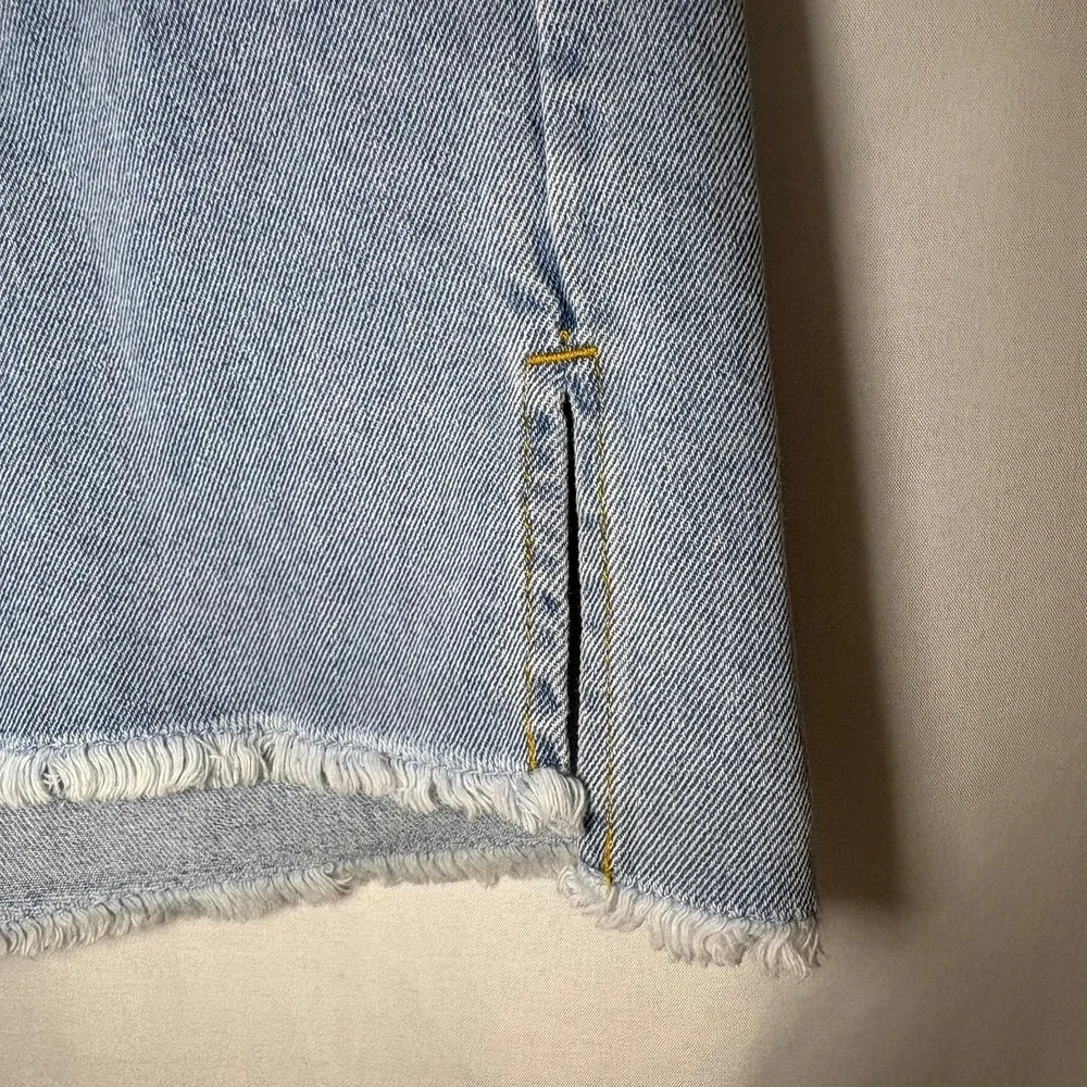 Future Collective Alani Noelle Distressed Denim Bermuda Shorts Light‎ Wash 10